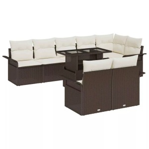 vidaXL, VidaXL - Gartensofa-set poly-rattan, One Size, Braun