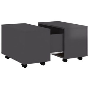 vidaXL, vidaXL Couchtisch Hochglanz-Grau 60x60x38 cm Spanplatte