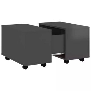 vidaXL, vidaXL Couchtisch Hochglanz-Grau 60x60x38 cm Spanplatte