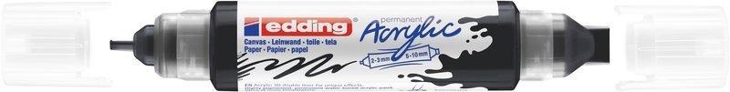edding, EDDING Acrylmarker 5400 double liner 5400-901 tiefschwarz sdm, Edding Acrylmarker 5400, double liner, tiefschwarz sdm, 5400-901