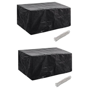 vidaXL, vidaXL Gartenmöbel-Abdeckungen 2 Stk. 4 Personen Poly Rattan 8 Ösen, vidaXL Gartenmöbel-Abdeckungen 2 Stk. 8 Ösen 180x140 cm
