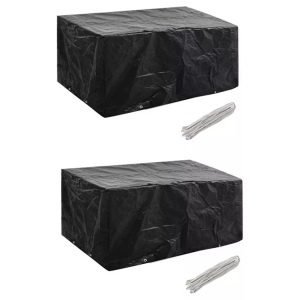 vidaXL, vidaXL Gartenmöbel-Abdeckungen 2 Stk. 4 Personen Poly Rattan 8 Ösen, vidaXL Gartenmöbel-Abdeckungen 2 Stk. 8 Ösen 180x140 cm