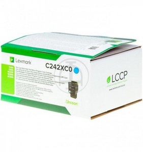 Lexmark, Lexmark Rückgabe Toner C2425 C2535 MC2425 MC2535 MC2640 C242XC0 Original Cyan 3500 Seiten, Lexmark Toner C241XC0 Cyan