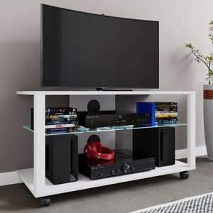 VCM, Holz TV Lowboard Rollen Fernsehschrank mobil Rack Konsole Möbel Fernsehtisch Fernseh Phono Glas Folas L Holz TV Lowboard Rollen Fernsehschrank mobil Rack Konsole Möbel Fernsehtisch Fernseh Phono Glas Folas L, MID.YOU Lowboard 90/45/41 cm , Folas , Weiss , Glas , 90x45x41 cm , melaminharzbeschichtet,Nachbildung , stehend, In verschiedenen Grössen erhältlich, in verschiedenen Holzdekoren erhältlich , 000657031615