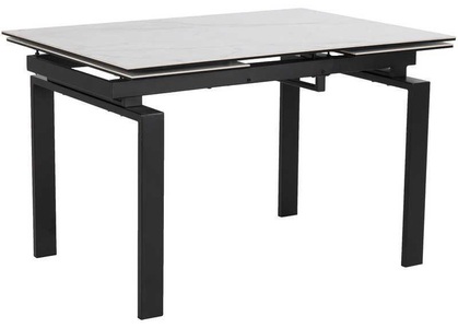 Actona, Actona - Ausziehtisch Huddersfield - Schwarz und Weiss, Ausziehtisch Cameron Glas Keramik weiss 120-200x85