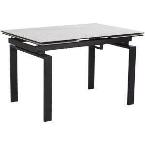 Actona, Actona - Ausziehtisch Huddersfield - Schwarz und Weiss, Ausziehtisch Cameron Glas Keramik weiss 120-200x85