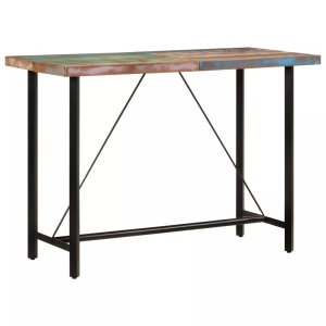 vidaXL, vidaXL Bartisch 150x70x107 cm Altholz Massiv und Eisen, vidaXL Bartisch 150x70x107 cm Altholz Massiv und Eisen