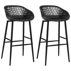 vidaXL, vidaXL Barhocker 2 Stk. Schwarz