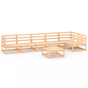 vidaXL, vidaXL 7-tlg. Garten-Lounge-Set Massivholz Kiefer