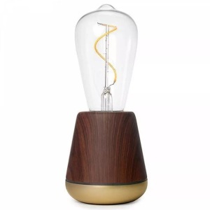 Humble Lights, Humble Lights - Tischleuchte THE HUMBLE ONE - Mischmaterial - weiss - 19.5 cm, One Tischlampe 19.5x8.5cm braun Walnussholz