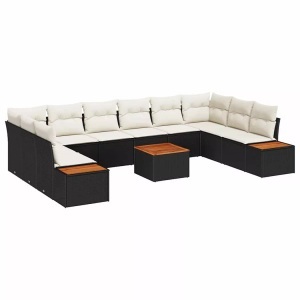 vidaXL, VidaXL - Garten-sofa poly-rattan, One Size, Schwarz