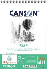 Canson, CANSON Skizzenpapier A3 31412A005 180g, weiss 30 Blatt