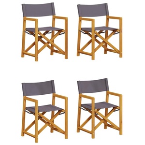 vidaXL, vidaXL Klappbare Gartenstühle 4 Stk. Dunkelgrau Stoff