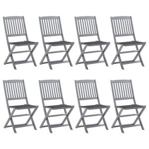 vidaXL, vidaXL Klappbare Gartenstühle 8 Stk. mit Kissen Massivholz Akazie