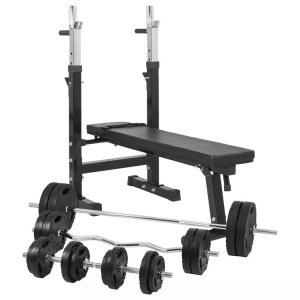 Gorilla sports, Hantelbank Mit Gewichten Unisex Schwarz ONE SIZE, Gorilla Sports - Hantelbank mit Gewichten, One Size, Schwarz