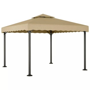 vidaXL, vidaXL Pavillon Taupe 3x3 m Aluminium und Stahl, vidaXL Pavillon Taupe 3x3 m Aluminium und Stahl