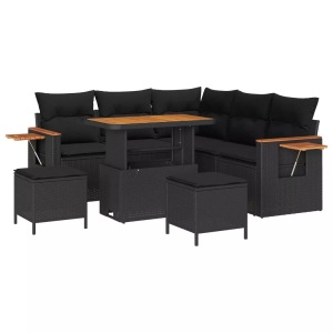 vidaXL, VidaXL - Garten-sofa poly-rattan, One Size, Schwarz