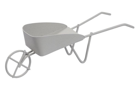 HobbyFun, HobbyFun Mini-Utensilien Schubkarre 12.5 cm, Grau, HobbyFun Mini-Utensilien Schubkarre 12.5 cm, Grau