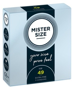 Mister Size, Mister Size 49 (3er Pack), Kondome ?49 mm?, transparent, hauchdünn, feucht