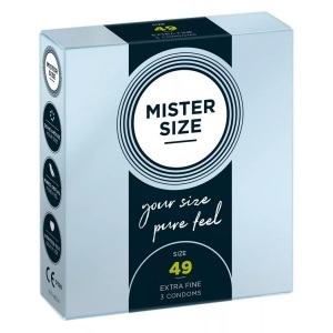 Mister Size, Mister Size 49 (3er Pack), Kondome ?49 mm?, transparent, hauchdünn, feucht
