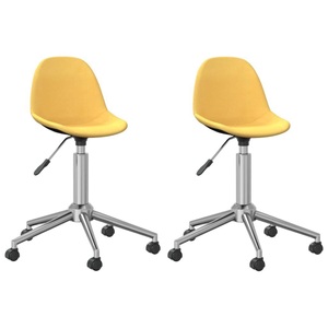 vidaXL, vidaXL Esszimmerstühle 2 Stk. Drehbar Senfgelb Stoff, 