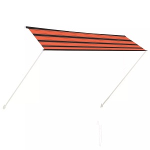 Diverse Hardware, Einziehbare Markise 300x150 cm Orange und Braun, vidaXL Einziehbare Markise 300×150 cm Orange und Braun