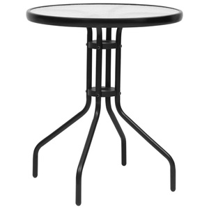 vidaXL, vidaXL Gartentisch Schwarz Ø60x70 cm Stahl