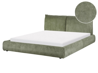 Beliani, Bett mit Lattenrost aus Cord Modern VINAY Bett mit Lattenrost aus Cord Modern VINAY