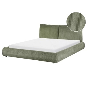 Beliani, Bett mit Lattenrost aus Cord Modern VINAY Bett mit Lattenrost aus Cord Modern VINAY