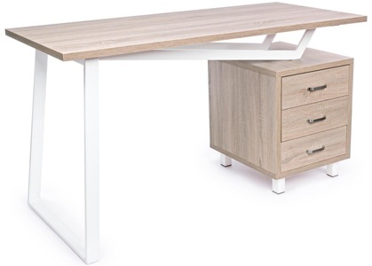 mutoni lifestyle, Schreibtisch mit Kasten Armande weiss, Schreibtisch mit Kasten Armande weiss