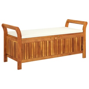 vidaXL, vidaXL Garten-Truhenbank mit Kissen 126 cm Massivholz Akazie, vidaXL Garten-Truhenbank mit Kissen 126 cm Massivholz Akazie