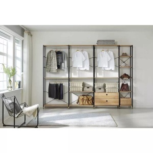 mutoni trend, Regal-Set mit 2 Schubladen schwarz (7-tlg), Regal-Set mit 2 Schubladen schwarz (7-tlg)
