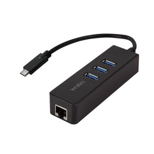 Logilink, LogiLink USB 2.0 Adapter [1x USB 3.0 Stecker C - 1x RJ45-Buchse, USB 3.0 Buchse A] USB-C 3-Port Hub with Gigabit, LogiLink USB 3.2 Gen 1 (USB 3.0) Adapter [1x USB 3.2 Gen 1 Stecker C (USB 3.0) - 1x RJ45-Buchse, USB 3.2 Gen 1 Buchse A