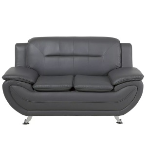 Beliani, 2 Sitzer Sofa aus Kunstleder Modern LEIRA 2 Sitzer Sofa aus Kunstleder Modern LEIRA, Beliani - 2 Sitzer Sofa aus Kunstleder Modern LEIRA, One Size, Taubengrau