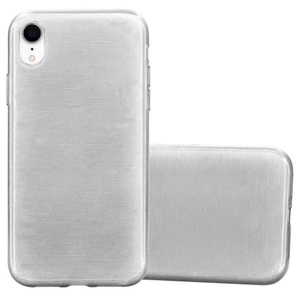 Cadorabo, Hülle für Apple iPhone XR TPU Silikon im Brushed Design, Cadorabo - Hülle für Apple iPhone XR TPU Silikon im Brushed Design, Silber