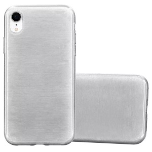 Cadorabo, Hülle für Apple iPhone XR TPU Silikon im Brushed Design, Cadorabo - Hülle für Apple iPhone XR TPU Silikon im Brushed Design, Silber