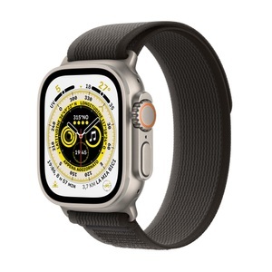Apple, APPLE Watch Ultra (GPS + Cellular) 49 mm - Smartwatch (M/L 145 - 220 mm, Doppellagigen Nylon-Maschengewebe, Titanium/Black/Gray), 