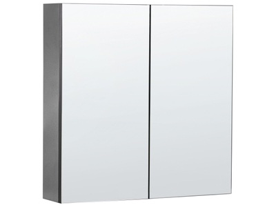 Beliani, Badezimmerschrank aus Sperrholz Modern NAVARRA Badezimmerschrank aus Sperrholz Modern NAVARRA, Beliani - Bad-Spiegelschrank aus Sperrholz Skandinavisch NAVARRA, One Size, Schwarz
