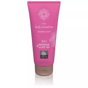 HOT Shiatsu, Massage- und Gleitgel „2in1 Raspberry Scent“, 200 ml, Massage- und Gleitgel ?2in1 Raspberry Scent?
