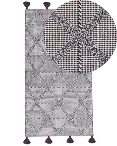 Beliani, Beliani Teppich braun 80 x 150 cm Shaggy TUZLA, Beliani - Teppich aus Baumwolle Boho TUZLA, 150 cm, Braun Bunt