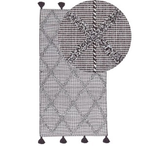 Beliani, Beliani Teppich braun 80 x 150 cm Shaggy TUZLA, Beliani - Teppich aus Baumwolle Boho TUZLA, 150 cm, Braun Bunt