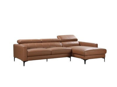 Vente-unique, Ecksofa Leder Büffelleder Ecke Rechts Camel FLORENCE Ecksofa Leder Büffelleder Ecke Rechts Camel FLORENCE, 