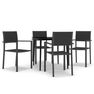 vidaXL, vidaXL 5-tlg. Garten-Essgruppe Schwarz, vidaXL 5-tlg. Garten-Essgruppe Schwarz