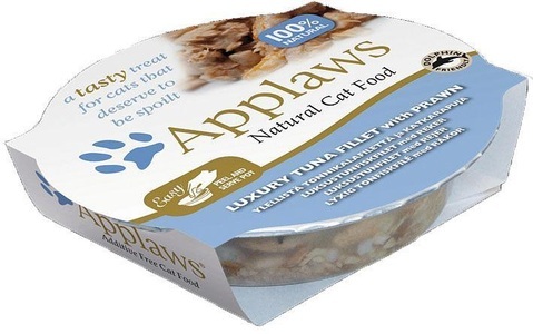 Applaws, Sparpaket Applaws Cat Pot 30 x 60 g - Exklusiver Thunfisch & Garnelen, Applaws Nassfutter mit Thunfischfilet und Garnelen (60g)