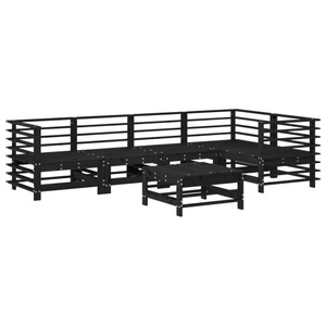 vidaXL, vidaXL 6-tlg. Garten-Lounge-Set Schwarz Massivholz Kiefer, 