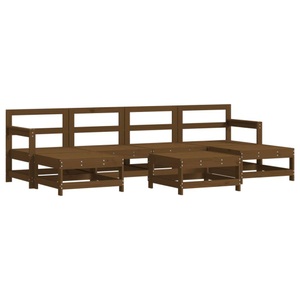 vidaXL, vidaXL 7-tlg. Garten-Lounge-Set Honigbraun Massivholz Kiefer, 