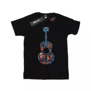Disney, Coco Guitar Pattern Tshirt Damen Schwarz 3XL