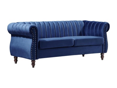 Vente-unique, Chesterfield Sofa 3-Sitzer - Samt - Dunkelblau - TRUMBO Chesterfield Sofa 3-Sitzer - Samt - Dunkelblau - TRUMBO, Vente-unique - Chesterfield-Sofa - 3-Sitzer - Samt - Königsblau - TRUMBO, One Size