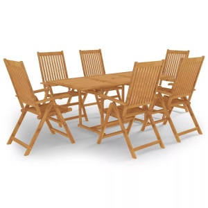vidaXL, vidaXL 7-tlg. Garten-Essgruppe Massivholz Teak