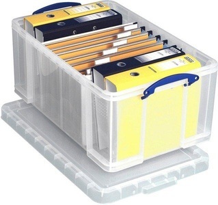 undefined, REALLY USEFUL STAPELBOX mit Deckel Inhalt 64 l, LxBxH 710 x 440 x 310 mm, Usefulbox Kunststoffbox, 64lt, transparent, 68504300